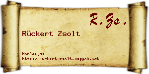 Rückert Zsolt névjegykártya